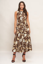 ELEGANT BLOOM WOVEN MIDI DRESS - By Baano