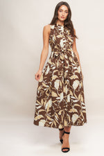ELEGANT BLOOM WOVEN MIDI DRESS - By Baano