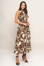 ELEGANT BLOOM WOVEN MIDI DRESS - By Baano