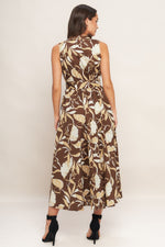 ELEGANT BLOOM WOVEN MIDI DRESS - By Baano