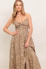 TENDER TOUCH TAUPE WOVEN MIDI DRESS - By Baano