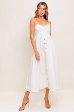 NATURE’S TOUCH WHITE WOVEN MIDI DRESS - By Baano