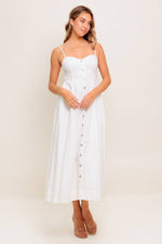 NATURE’S TOUCH WHITE WOVEN MIDI DRESS - By Baano