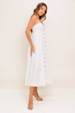 NATURE’S TOUCH WHITE WOVEN MIDI DRESS - By Baano