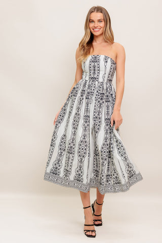SUMMER SILHOUETTE WOVEN MIDI DRESS - By Baano