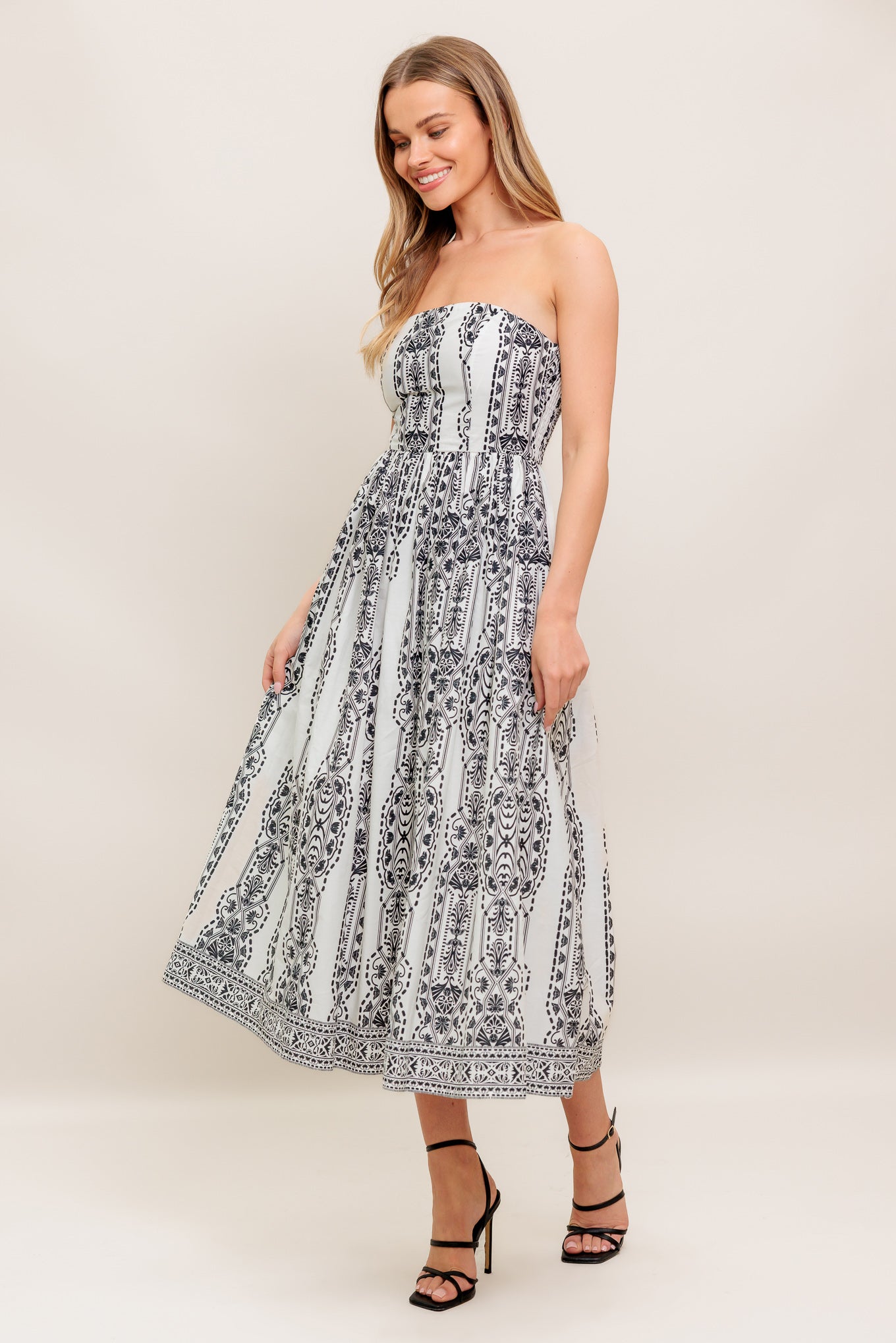SUMMER SILHOUETTE WOVEN MIDI DRESS - By Baano