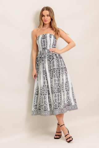 SUMMER SILHOUETTE WOVEN MIDI DRESS - By Baano