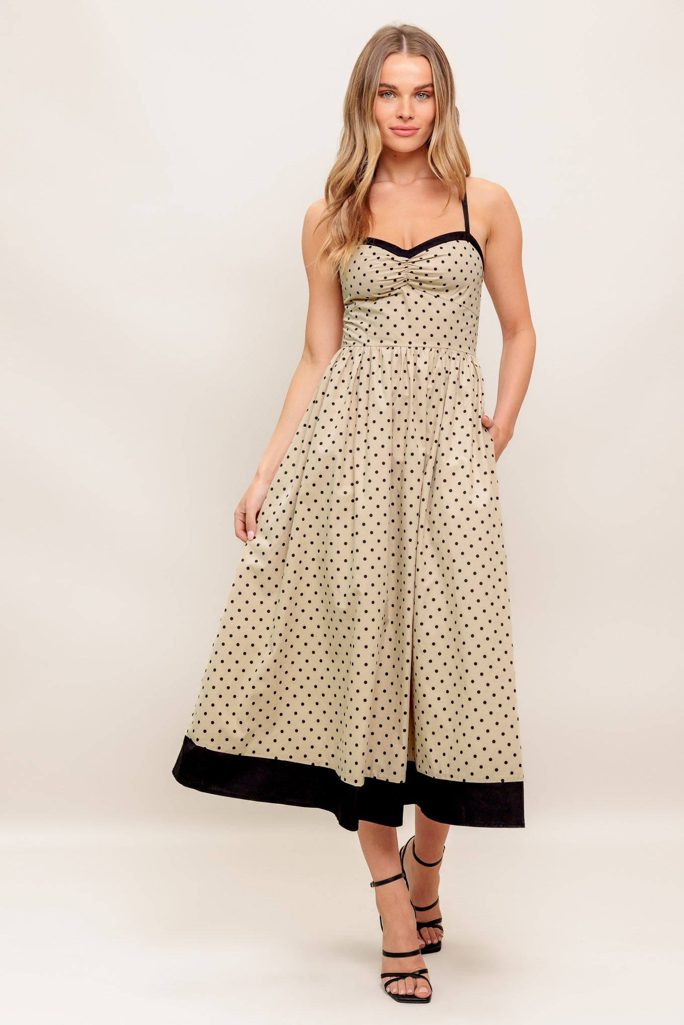 POLKA PASSION WOVEN MAXI DRESS