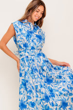 FRESHLY PICKED BLUE WOVEN MIDI DRESS - By Baano
