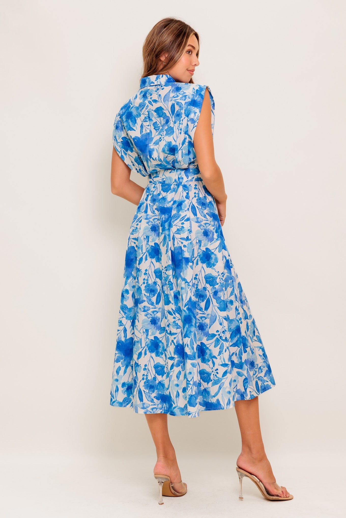FRESHLY PICKED BLUE WOVEN MIDI DRESS - By Baano