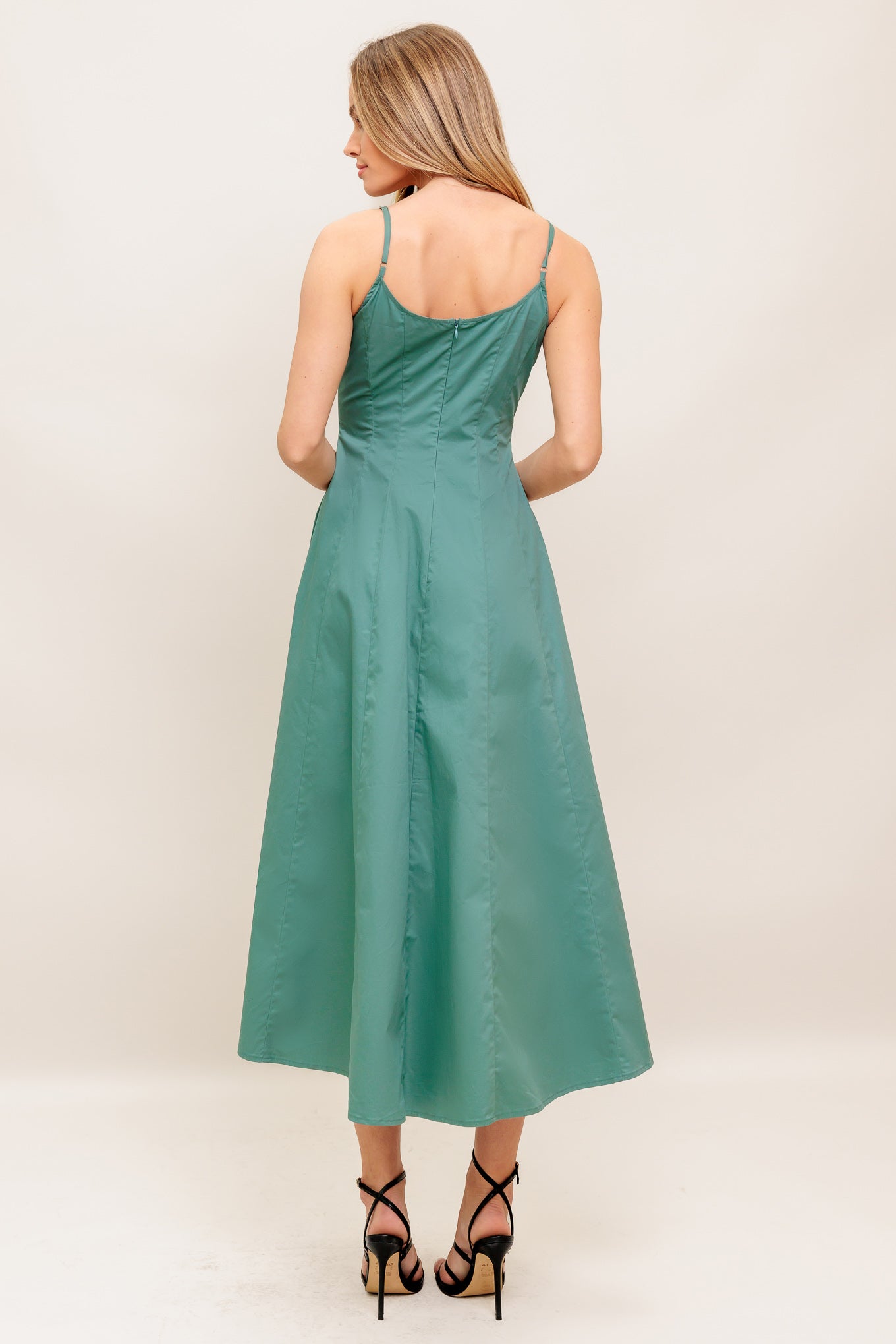 VERDE ELEGANTE WOVEN MIDI DRESS - By Baano
