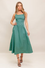 VERDE ELEGANTE WOVEN MIDI DRESS - By Baano