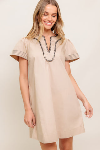 CALM SILHOUETTE WOVEN MINI DRESS - By Baano