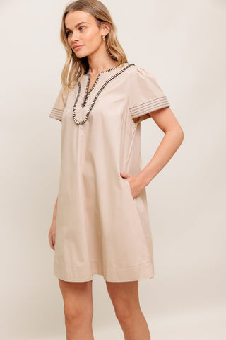 CALM SILHOUETTE WOVEN MINI DRESS - By Baano