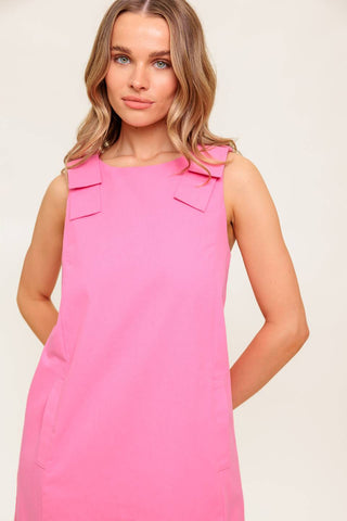 IN MY DREAMS PINK WOVEN MINI DRESS - By Baano