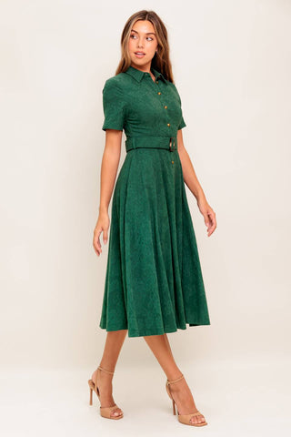 EMERALD CODE JACQUARD WOVEN MIDI DRESS - By Baano