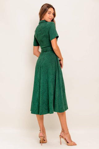 EMERALD CODE JACQUARD WOVEN MIDI DRESS - By Baano