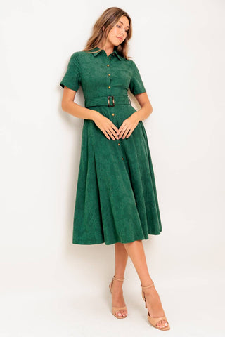 EMERALD CODE JACQUARD WOVEN MIDI DRESS - By Baano