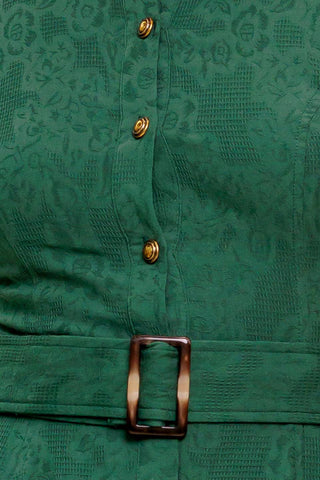 EMERALD CODE JACQUARD WOVEN MIDI DRESS - By Baano