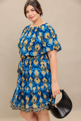 BAROQUE BREEZE WOVEN MINI DRESS - By Baano