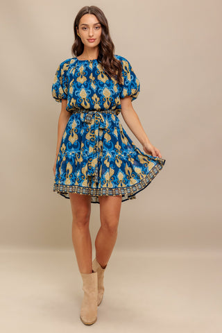 BAROQUE BREEZE WOVEN MINI DRESS - By Baano