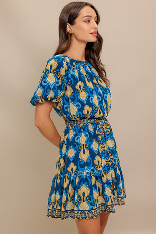 BAROQUE BREEZE WOVEN MINI DRESS - By Baano