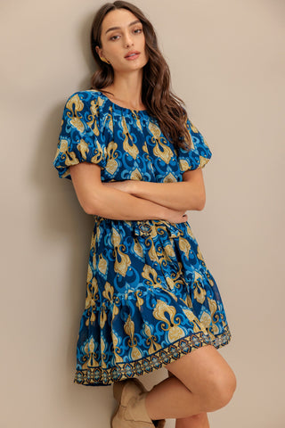 BAROQUE BREEZE WOVEN MINI DRESS - By Baano