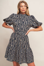 ORNATE BLOOM WOVEN MINI DRESS