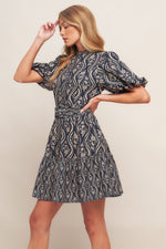 ORNATE BLOOM WOVEN MINI DRESS