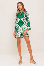 EMERALD TERRA TUNIC WOVEN MINI DRESS - By Baano