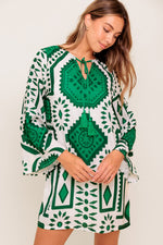 EMERALD TERRA TUNIC WOVEN MINI DRESS - By Baano