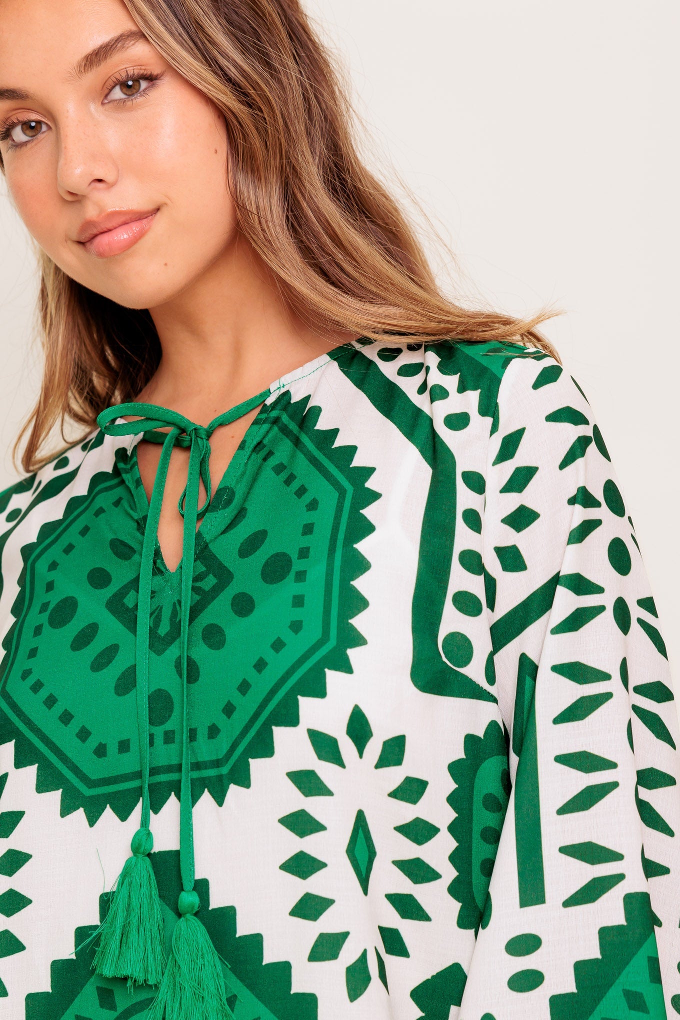 EMERALD TERRA TUNIC WOVEN MINI DRESS - By Baano