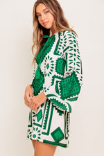 EMERALD TERRA TUNIC WOVEN MINI DRESS - By Baano