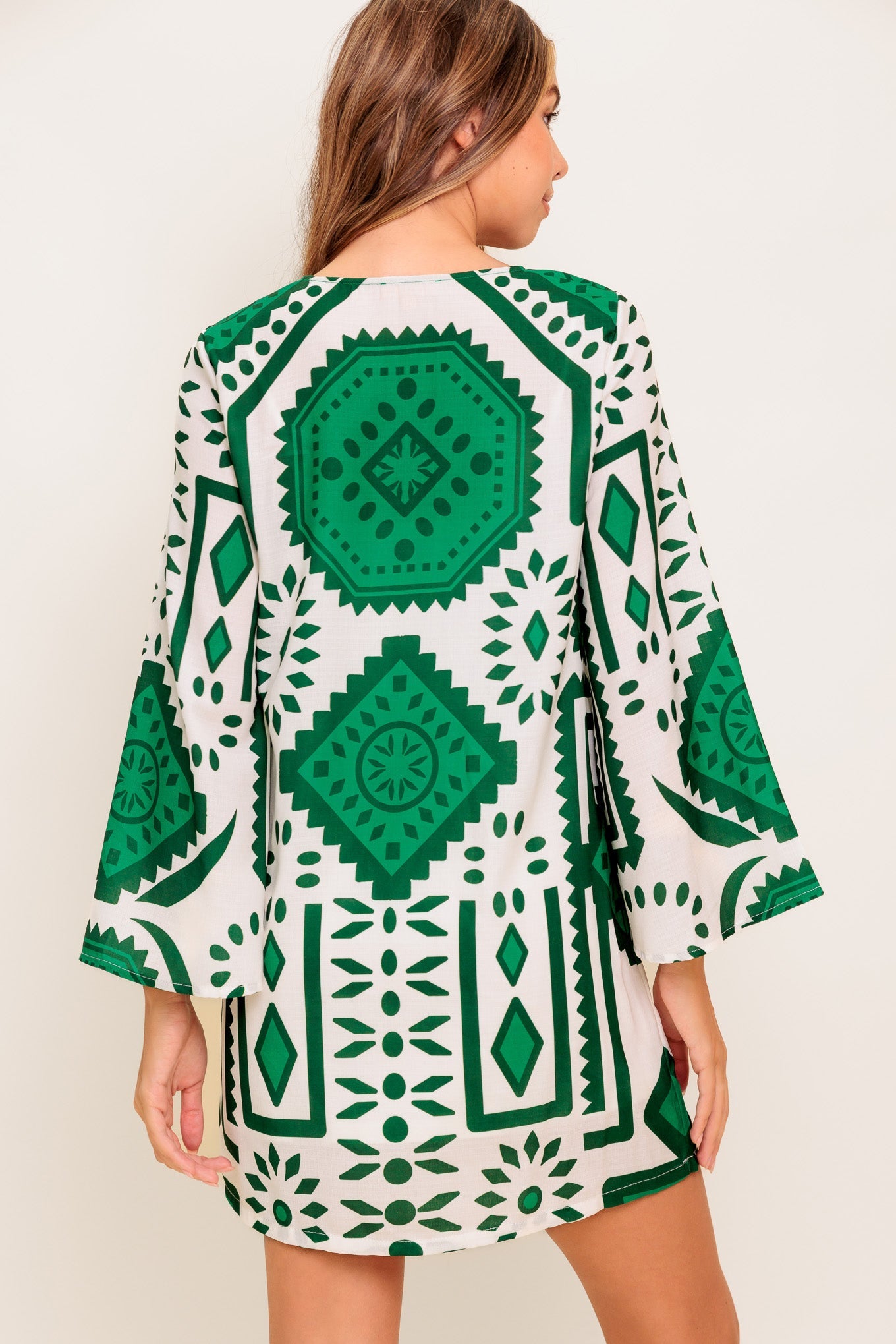 EMERALD TERRA TUNIC WOVEN MINI DRESS - By Baano