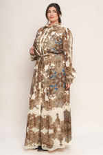 BOHEMIAN TAPESTRY BROWN WOVEN MAXI DRESS Flying Tomato