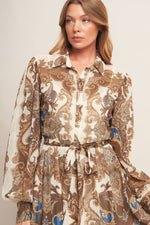 BOHEMIAN TAPESTRY BROWN WOVEN MAXI DRESS Flying Tomato