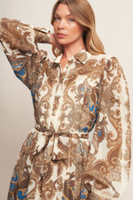 BOHEMIAN TAPESTRY BROWN WOVEN MAXI DRESS Flying Tomato