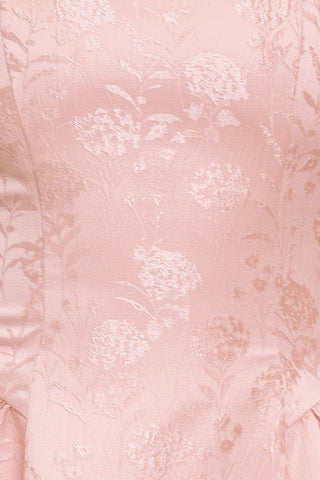 SWEET BLOOM WOVEN JACQUARD SATIN MINI DRESS - By Baano