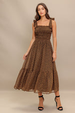 CHECKED DAYDREAM WOVEN MIDI DRESS - By Baano