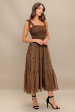 CHECKED DAYDREAM WOVEN MIDI DRESS - By Baano