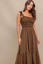 CHECKED DAYDREAM WOVEN MIDI DRESS - By Baano