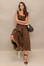 CHECKED DAYDREAM WOVEN MIDI DRESS - By Baano