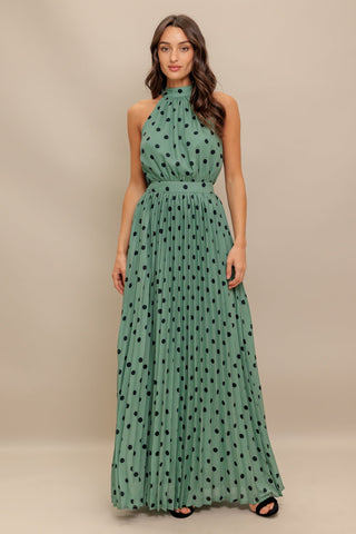 HALTER DOT GLOW WOVEN MAXI DRESS - By Baano