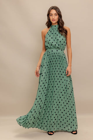 HALTER DOT GLOW WOVEN MAXI DRESS - By Baano