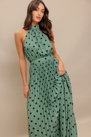 HALTER DOT GLOW WOVEN MAXI DRESS - By Baano
