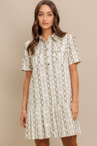 CHIC PYTHON WOVEN MINI DRESS - By Baano