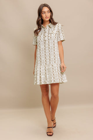 CHIC PYTHON WOVEN MINI DRESS - By Baano