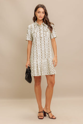 CHIC PYTHON WOVEN MINI DRESS - By Baano
