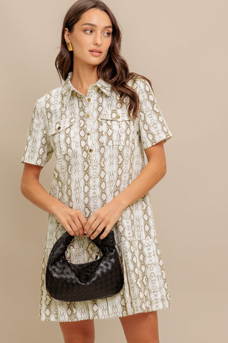 CHIC PYTHON WOVEN MINI DRESS - By Baano