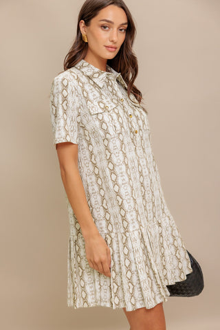 CHIC PYTHON WOVEN MINI DRESS - By Baano